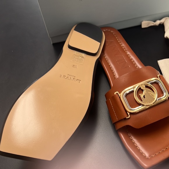 LANVIN LEATHER BROWN MULE 38eu BRAND NEW - Picture 2 of 4